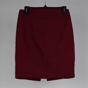 High Waisted Burgundy Pencil Skirt